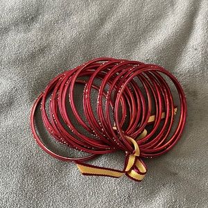 Red bangles with jewels -16 bangles